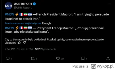 Pucuss - XD Jak Macron się bierze za przekonywanie to znaczy, że piehdolnie ze zdwojo...
