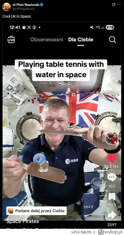 vZGLSjkzfn - Tak trzeba robić eksperymenty w kosmosie a nie jakiś Szopen i pierogi

#...