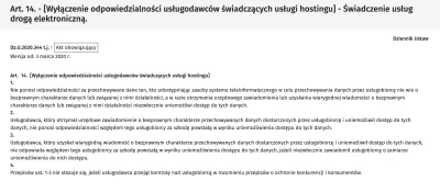 JanKowalski2023 - Ustawa o świadczeniu uslug elektronicznych - Art 14 - operator plat...