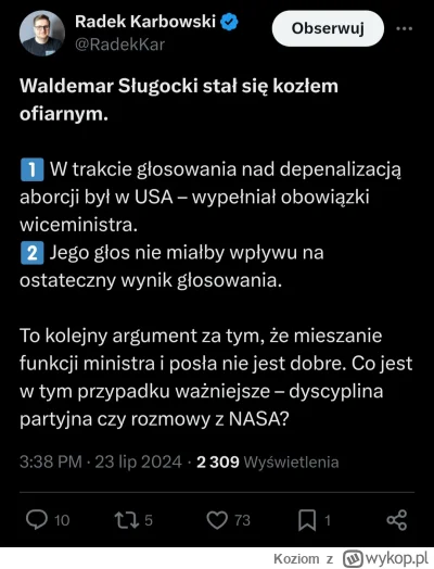 Koziom - Bardzo duży błąd. Jego głos by nic nie zmienił, ale niestety emocje wygrały ...