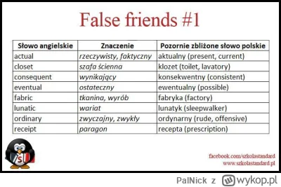 PalNick - It's a trap!

"False friends", czyli słówa, które wyglądają/brzmią łudząco ...