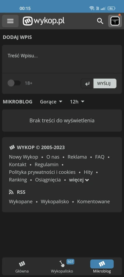 KingOfTheWiadro - Mikroblog działa wspaniale

#nowywykop #wykop20 #szkodastrzepicryja