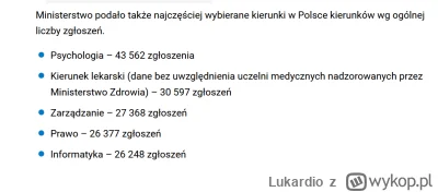 Lukardio - Czyli za 5lat na stanowisko juniora będzie koło 10tys kandydatów ubiegać

...