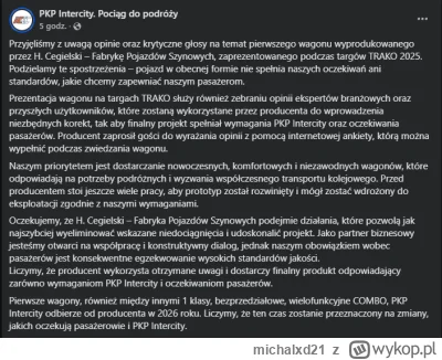 michalxd21 - Jest i reakcja PKP na bubla Cegielskiego, teraz pytanie czy na grożeniu ...