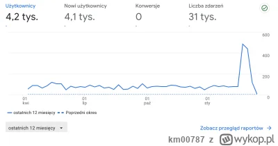 km00787 - W #statystyka Google Analytics widzę taki peak w wejściach na stronę. Przez...