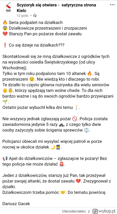 Ularadarowiec - Znowu pożary na ROD na Wschodniej. Mnożąc ilość bezdomnych razy obsza...