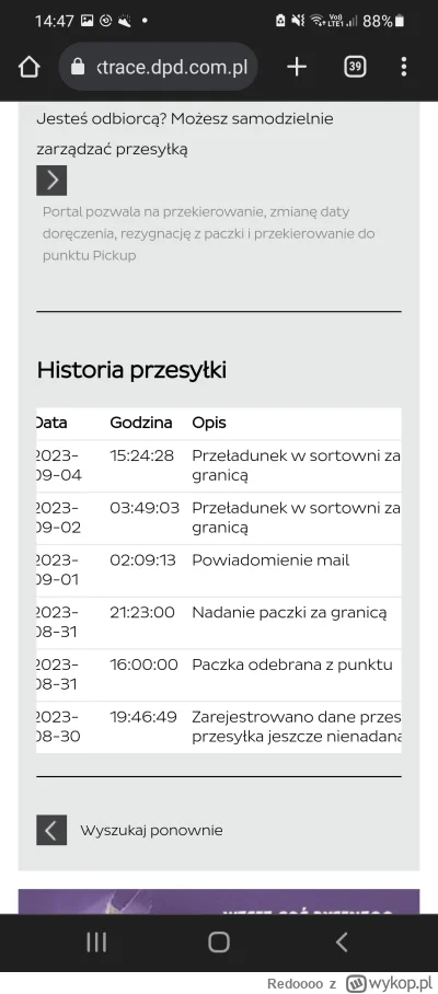 Redoooo - #dpd 
Siemanko od ponad 24h mam przeladunek paczki za granica, paczka powin...