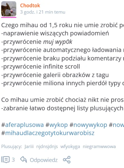 Chodtok - >ani plusować też, bo i tak nikt nie zobaczy

ja zobaczę 😉

@njdnsjdnjs: