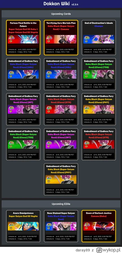 daray89 - #dokkanbattle 
Nowe karty wjeżdżają jutro