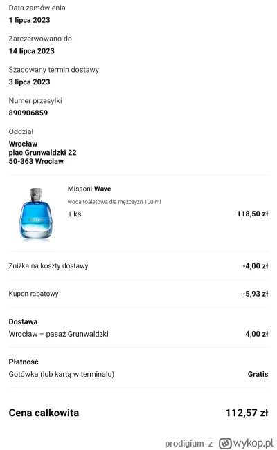 prodigium - #perfumy 

w notino w pasażu grunwaldzkim są do odbioru:

1. Missoni Wave...