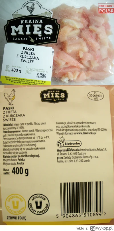 wkto - #listaproduktow
#filetpaski z #kurczak­­­a Kraina Mięs #biedronka
aktualny skł...