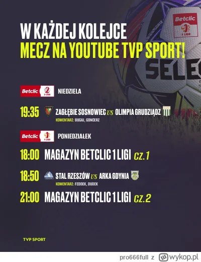 pro666full - TVP dogadała się z C+ i będzie pokazywać jeden mecz #ekstraklasa w każde...