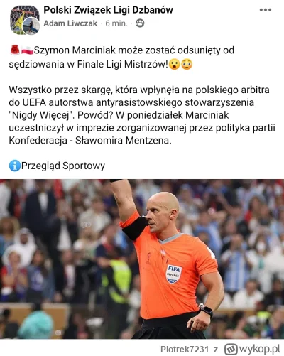 Piotrek7231 - #mecz #ligamistrzow #bekazlewactwa 
Lewactwo się spruło że Marciniak po...