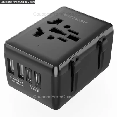 n____S - ❗ BlitzWolf BW-TA1 Universal Travel Adapter Plug with 4 USB
〽️ Cena: 13.59 U...