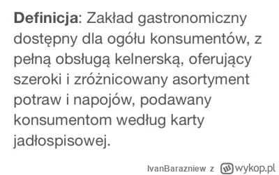 IvanBarazniew - > Jaka jest definicj restauracji?
@wiemwiecejnizty: