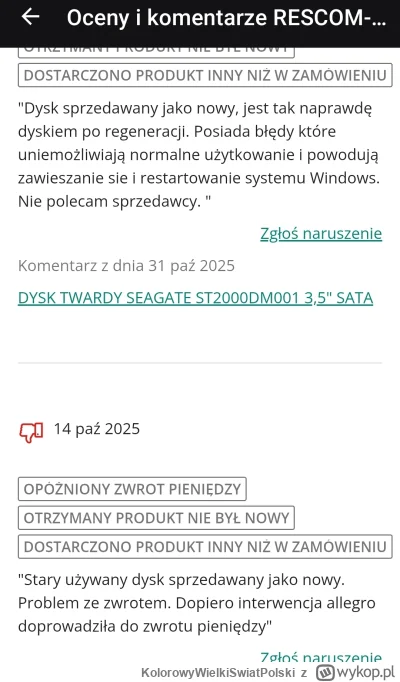 KolorowyWielkiSwiatPolski - @Rosh no właśnie sprawdzam oceny i komentarze sprzedawcy,...