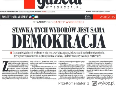 PrzeKomentator - Z cyklu: gorzka pigułka dla 'prawdziwych polkaów'
WYBORCZA MIAŁA RAC...