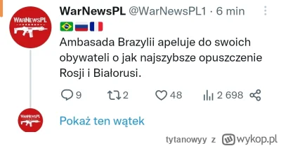 tytanowyy - #ukraina #wojna

Czemu akurat Brazylia? Oni nie żyją sobie w zgodzie z Ro...