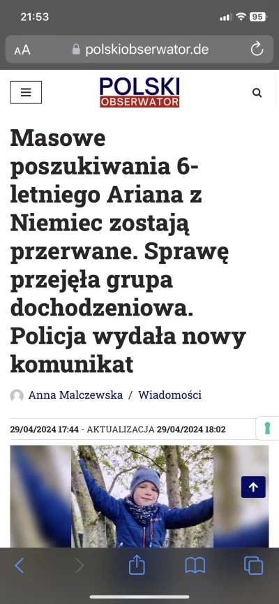 Lujdziarski - W Niemczech zagunal 6 latek, juz ponad tyczien temu. Do dzisiaj go szuk...