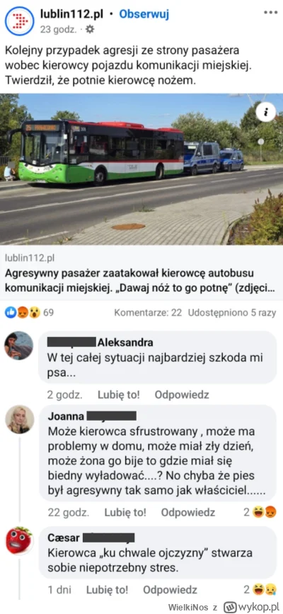 WielkiNos - Kierowca autobusu w Lublinie zwrócił uwagę psiarzowi żeby założył swojemu...