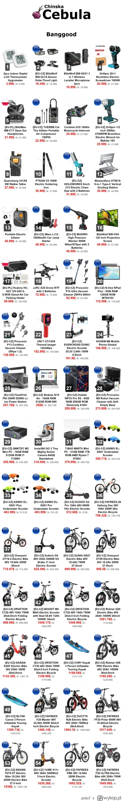 polu7 - Witam, dzisiejsze promocje z #banggood

Linki do promocji na moim telegramie ...