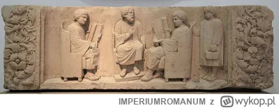 IMPERIUMROMANUM - Nauczyciel z trzema uczniami na nagrobku

Rzymska płaskorzeźba nagr...