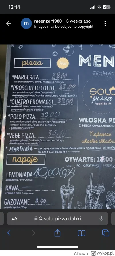 Alfiarz - @bury256: pizza neapolitańska nad polskim morzem 28 zl czyli koło 6,5 euro