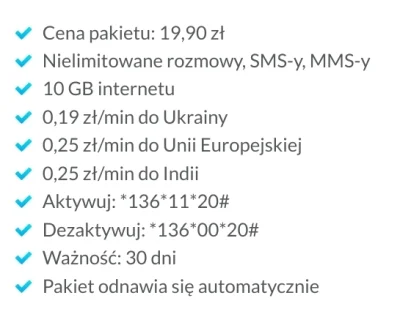 Ukrajiniec - @Cadore: Klucz Mobile, pakiet za 19,90 na numer. Są też inne pakiety, np...