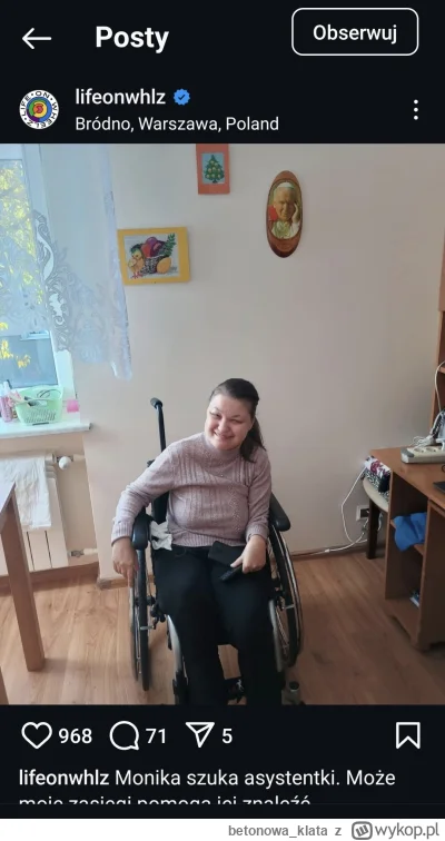 betonowaklata - @pogodnymis65 ta pani szuka asystenta do pomocy w codziennym życiu. O...