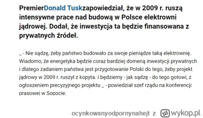 ocynkowanyodpornynahejt - " a elektrowni atomowej nie ma :("

Tusk mówił, że w 2009 r...