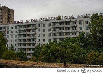 Sweet-Jesus - neonowy napis "Niech atom będzie robotnikiem a nie żołnierzem"