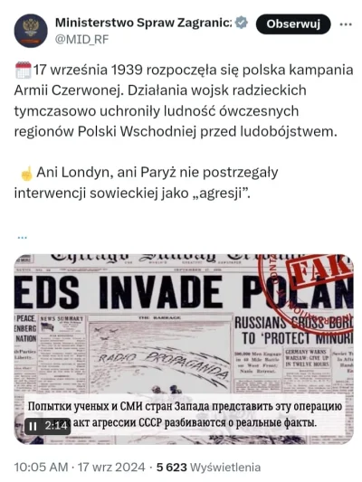 JPRW - Chyba nie było na tagu, a warto odnotować, że rosyjskie MSZ postanowiło dziś n...