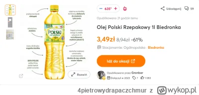 4pietrowydrapaczchmur - W #biedronka dobra #promocja na olej Polski (z Ukrainy):
http...
