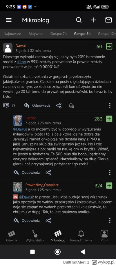 ButtHurtAlert - #kpo #polityka #polska 
Ale dzisiaj wybije więcej politycznych trolli...
