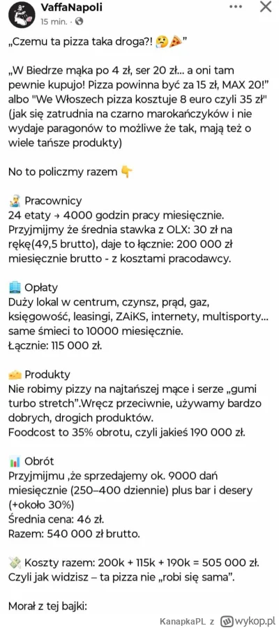 KanapkaPL - Ojej kolejny biedny restaurator musi dokładać do biznesu
I przy okazji ro...