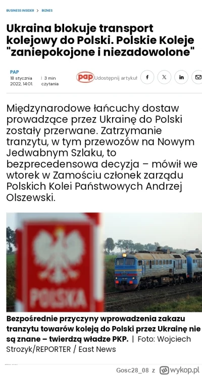 Gosc28_08 - #ukraina 
A pamiętacie jak tuż przed wojną to ukraińcy blokowali pociągi ...