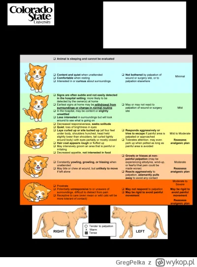 GregPelka - @szalony_kazachstan: Pain Scale for Felines
Źródło https://www.veterinary...
