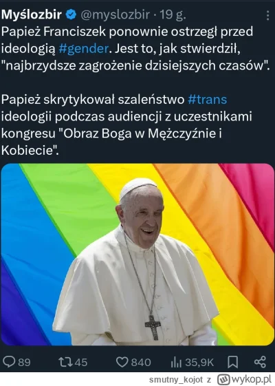 smutny_kojot - @Sin-: ostatnio papaj zaczął gadać z sensem, widać w Argentynie ludzie...