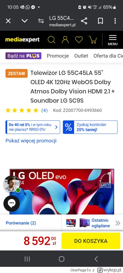 OnePageTo - Mireczki, dobry zestaw tv oled i soundbar? Sprzedawca w media expert mowi...