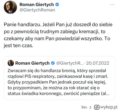 Sin- - Roman jeńców nie bierze ( ͡° ͜ʖ ͡°)

#bekazpisu #pis #polityka #heheszki