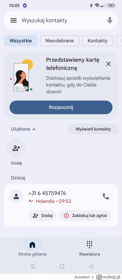 Anonim5 - #przegryw znowu obudził mnie losowy telefon z Holandii, tym razem zablokowa...