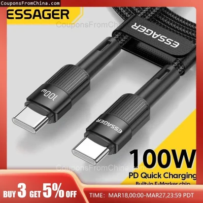 n____S - ❗ Essager 100W Type C Cable 1m
〽️ Cena: 1.87 USD (dotąd najniższa w historii...
