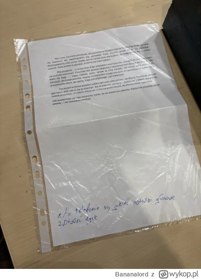 Bananalord - Treść listu: