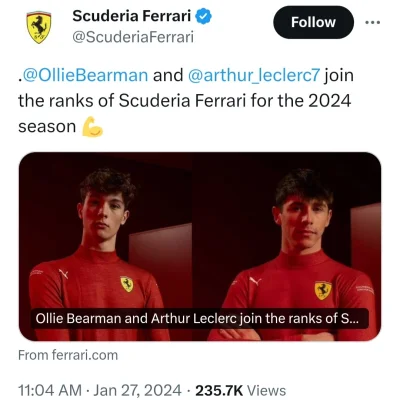 mystery_26 - Ciekawe czy młody Leclerc był częścią dealu Charles - Ferrari ( ͡° ͜ʖ ͡°...