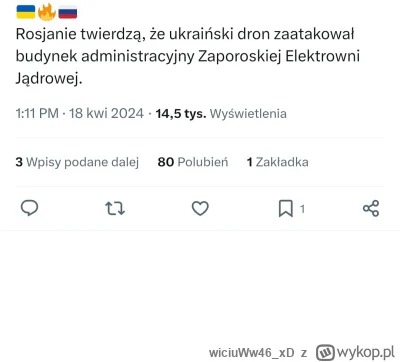 wiciuWw46xD - #wojna #ukraina #rosja
https://twitter.com/WarNewsPL1/status/1780916939...
