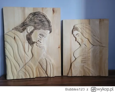 Bubbles123 - #rzezba #drewno
Takie dwa obrazy wydłubane wieczorami po robocie