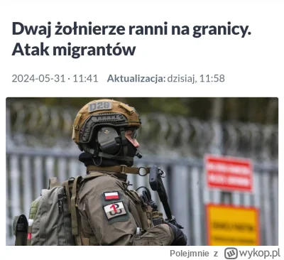 Polejmnie - Dwaj żołnierze pełniący służbę na granicy polsko-białoruskiej zostali ran...