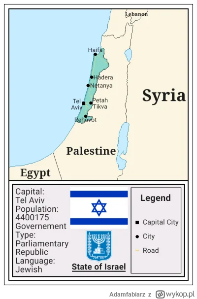 Adamfabiarz - A poza tym uważam, że granice Izraela powinny być takie

#izrael #pales...