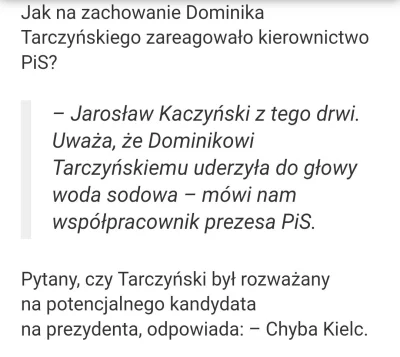 Ultimator - > Tarczyński, myślę że gdyby tylko się postarał, mógłby objąć urząd prezy...