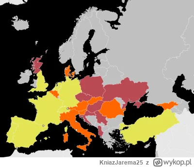 KniazJarema25 - Kolor żółty - ćwierćfinał. Kolor pomarańczowy - 1/8 finału. Czerwony ...